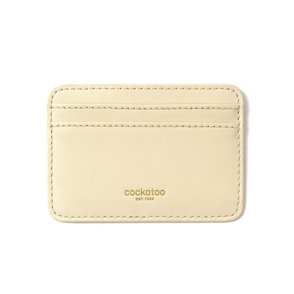 9831 Leather Minimalist Card Case Front Pocket Wallet BEIGE